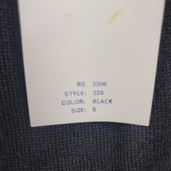 90s Robert Scott Ltd VTG Black Velvet Cardigan S Wool Rayon Decorative Buttons - Picture 4 of 10